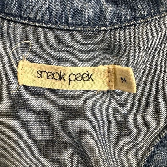 Sneak Peek denim button down top size M - Picture 5 of 10